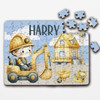 Construction Digger Kids Child's Gift For Boys Personalised Wooden Jigsaw Puzzle