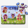 Cute Fairies Meadow Cute Gift For Girls Custom Personalised Wooden Jigsaw Puzzle