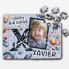 Kids Birthday Gift Boy Space Letter X Photo Personalised Wooden Jigsaw Puzzle