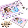 Kids Birthday Gift Girl Unicorn Letter J Photo Personalised Wooden Jigsaw Puzzle