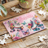 Floral Butterfly Roller Skating Gift Girls Personalised Wooden Jigsaw Puzzle