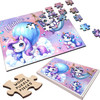 Pink Purple Unicorns Kids Gift For Girls Personalised Wooden Jigsaw Puzzle