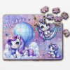Pink Purple Unicorns Kids Gift For Girls Personalised Wooden Jigsaw Puzzle