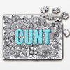 Mandala Cunt Jigsaw Blue Rude Funny Gift Personalised Wooden Jigsaw Puzzle