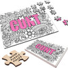 Mandala Cunt Jigsaw Pink Rude Funny Gift Personalised Wooden Jigsaw Puzzle