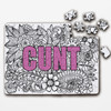 Mandala Cunt Jigsaw Pink Rude Funny Gift Personalised Wooden Jigsaw Puzzle