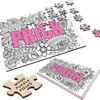 Mandala Prick Jigsaw Pink Rude Funny Gift Personalised Wooden Jigsaw Puzzle