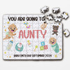 Aunty Pregnancy Announcement Gift Light Skin Baby Custom Wood Jigsaw Puzzle