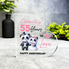 55th Wedding Anniversary Gift 55 Years Of Love Panda Keepsake Side Heart Plaque