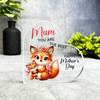 Mother's Day Gift For Mum Foxes Keepsake Side Heart Ornament Plaque