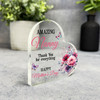 Mother's Day Gift For Nanny Pink Floral Keepsake Side Heart Ornament Plaque