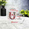 Romantic Gift Floral Initial U Keepsake Side Heart Ornament Plaque
