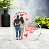 Valentine's Day Gift Couple Curly Hair Girl Keepsake Side Heart Ornament Plaque