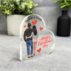 Valentine's Day Gift Couple Curly Hair Girl Keepsake Side Heart Ornament Plaque