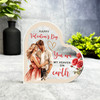 Valentine's Day Gift Red Roses Heaven Keepsake Side Heart Ornament Plaque