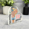 18th Birthday Gift 18 & Fabulous Blonde Hair Keepsake Side Heart Ornament Plaque