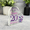 20th Birthday Gift Purple Balloons Floral Keepsake Side Heart Ornament Plaque