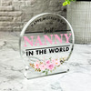 Mother's Day Gift For Nanny Baby Pink Floral Keepsake Snowglobe Ornament Plaque