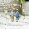 Romantic Gift Elderly Couple Yellow Floral Keepsake Snowglobe Ornament Plaque Romantic Gift Elderly Couple Yellow Floral Keepsake Snowglobe Ornament Plaque