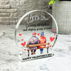 Valentine's Day Gift Elderly Couple On Bench Keepsake Snowglobe Ornament Plaque