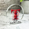 Valentine's Day Gift For Initial T Red Roses Keepsake Snowglobe Ornament Plaque
