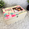 For FiancÃ©e Pink Wooden Romantic Personalised Valentine's Day Hamper Gift Box
