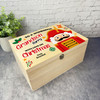 Wooden Personalised Christmas Hamper Gift Box For Grandson Light Skin Nutcracker