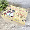 Daughter & Son-In-Law Snowmen Wooden Personalised Christmas Hamper Gift Box