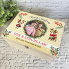 Son & Son-In-Law Wreath Wooden Personalised Photo Christmas Hamper Gift Box