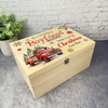 For Boyfriend Red Truck Wooden Personalised Christmas Hamper Gift Box