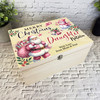 To Daughter Pink Santa Wooden Personalised Christmas Hamper Gift Box