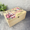 To Daughter Pink Santa Wooden Personalised Christmas Hamper Gift Box