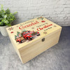 For Grandad Red Truck Wooden Personalised Christmas Hamper Gift Box