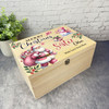 To Sister Pink Santa Wooden Personalised Christmas Hamper Gift Box