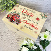 For Uncle Red Truck Wooden Personalised Christmas Hamper Gift Box
