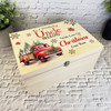For Uncle Red Truck Wooden Personalised Christmas Hamper Gift Box