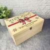 Step-Mum Red Bow Wooden Personalised Christmas Hamper Gift Box