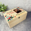 Mum & Dad Wooden Personalised Photo Christmas Hamper Gift Box