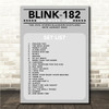Blink-182 - Concert Setlist Gig Poster Print Canvas Grey - The OVO Hydro Glasgow Scotland - Aug 30th 2024