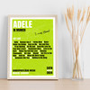 Adele - Concert Setlist Poster Print Canvas Lime Green - Sonderfreifläche Messe - Aug 24th 2024