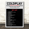 Coldplay - Concert Setlist Gig Poster Print Canvas Grey Black - Croke Park Dublin Ireland - Sept 2nd 2024