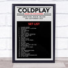 Coldplay - Concert Setlist Gig Poster Print Canvas Grey Black - Croke Park Dublin Ireland - Sept 2nd 2024