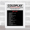 Coldplay - Concert Setlist Gig Poster Print Canvas Grey Black - Croke Park Dublin Ireland - Sept 2nd 2024
