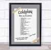 Coldplay - Concert Setlist Gig Poster Print Canvas Grey Tape - Croke Park Dublin Ireland - Sept 2nd 2024