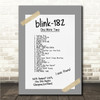Blink-182 - Concert Setlist Gig Poster Print Canvas Grey Tape - The OVO Hydro Glasgow Scotland - Aug 30th 2024