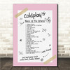 Coldplay - Concert Setlist Gig Poster Print Canvas Pink Doodle - Croke Park Dublin Ireland - Sept 2nd 2024