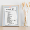Coldplay - Concert Setlist Gig Poster Print Canvas Vintage Paper - Croke Park Dublin Ireland - Sept 2nd 2024