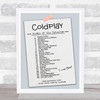 Coldplay - Concert Setlist Gig Poster Print Canvas Vintage Paper - Croke Park Dublin Ireland - Sept 2nd 2024