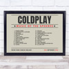 Coldplay - Concert Setlist Gig Poster Print Canvas Taupe Landscape - Croke Park Dublin Ireland - Sept 2nd 2024