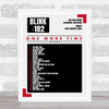 Blink-182 - Concert Setlist Gig Poster Print Canvas Grey Red - The OVO Hydro Glasgow Scotland - Aug 30th 2024
